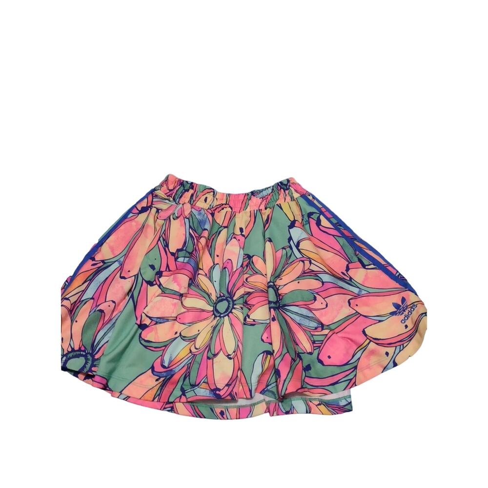 Adidas Bright tropical Brazilian print flared skirt women's XS Tenniscore